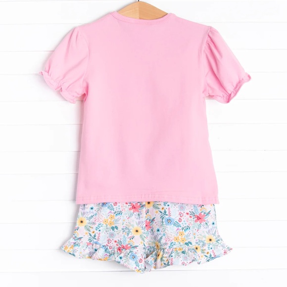 Stitchy Fish ABC Applique Ruffle Short Set, S5 - Picture 2 of 4